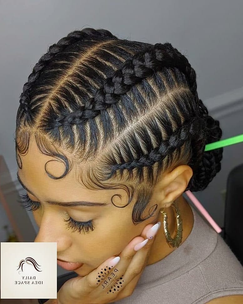 24 Cute Braided Hairstyles Ideas That Are Absolutely Stunning 23 Cornrow Braids in a Geometric Pattern