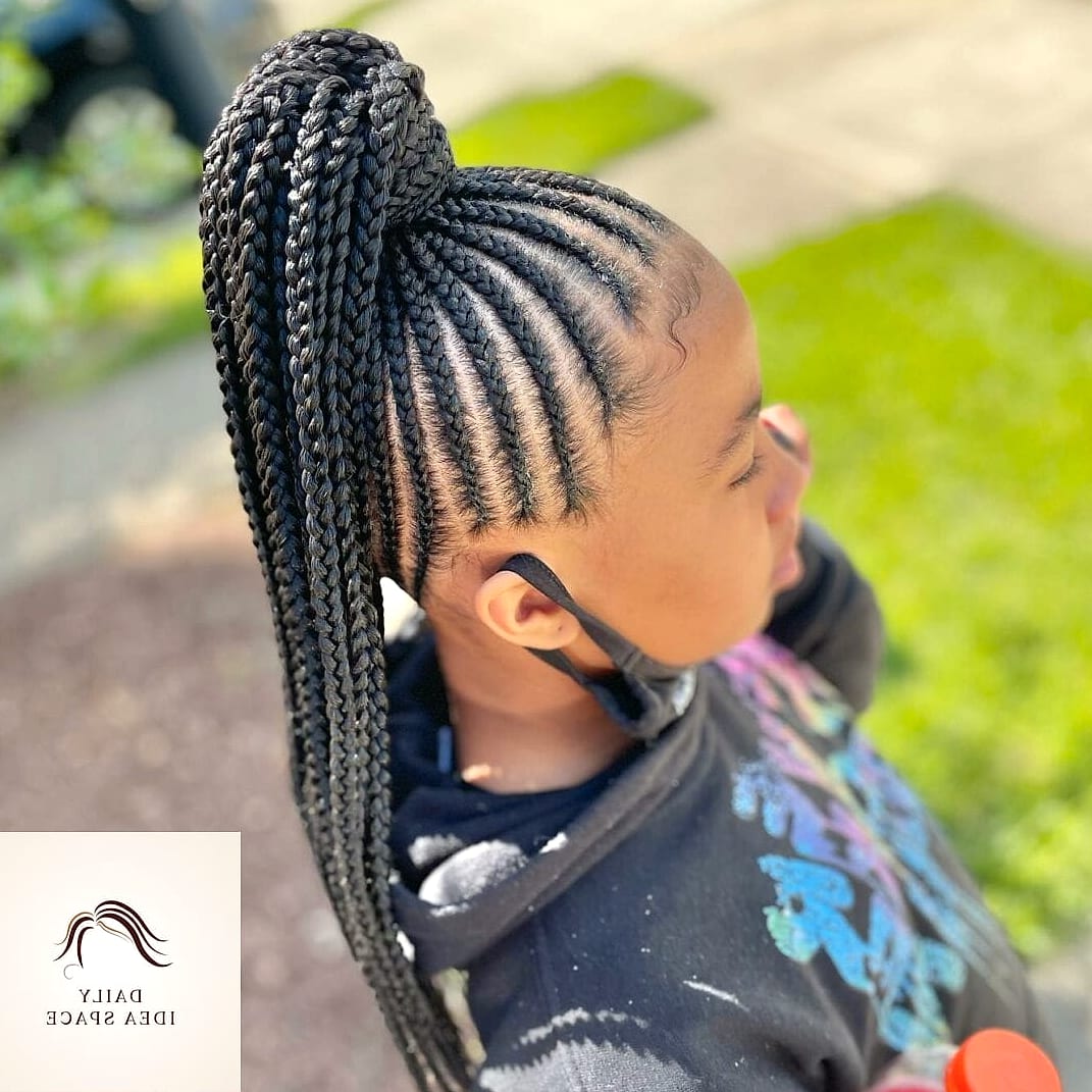 23 Kids Braided Hairstyles Inspo Ideas Worth Pinning Immediately 7 Cornrow Ponytail