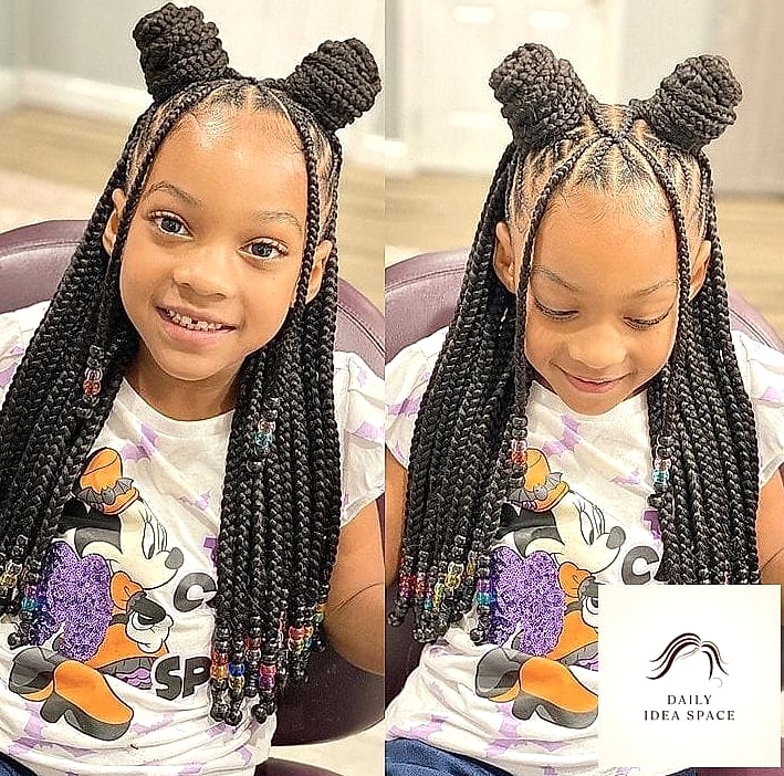 23 Braids For Kids Inspo Ideas Worth Pinning Immediately 7 Cornrows with Beaded Ends