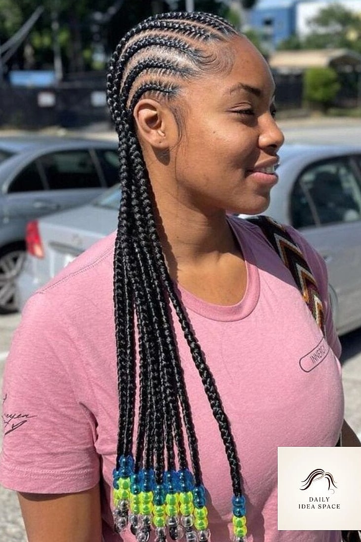 22 Cornrows Styles Ideas That Will Transform Your Look 12 Cornrows with Beads