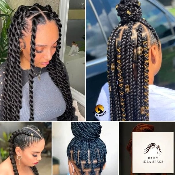 23 Cornrows Braids Inspo Ideas Worth Pinning Immediately 10 Cornrows with Box Braid Extensions