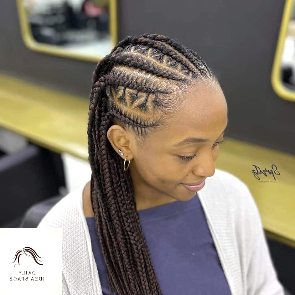 22 Cornrows Styles Ideas That Will Transform Your Look 9 Cornrows with Box Braid Extensions