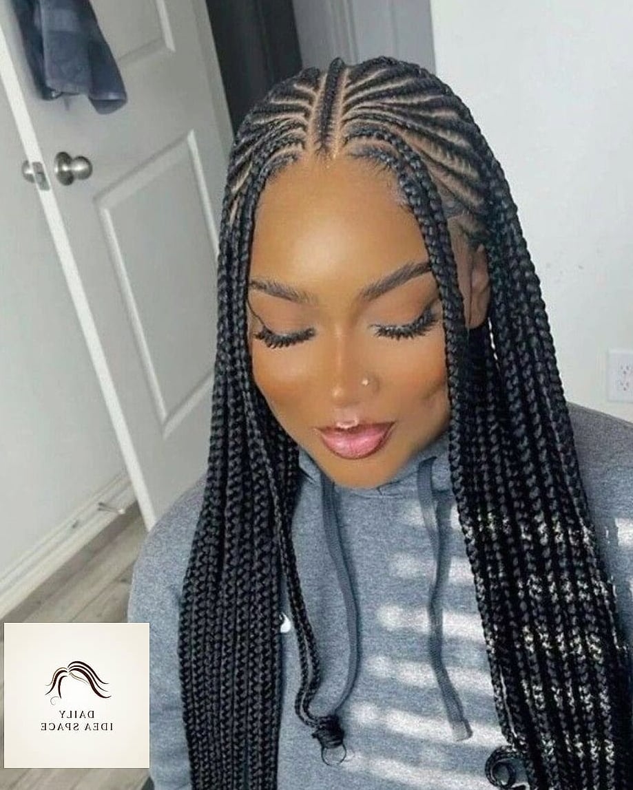 23 Big Cornrows Hairstyles Inspo Ideas Worth Pinning Immediately 7 Cornrows With Box Braid Ends