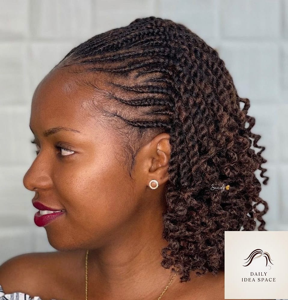 Cornrows with Curly Ends