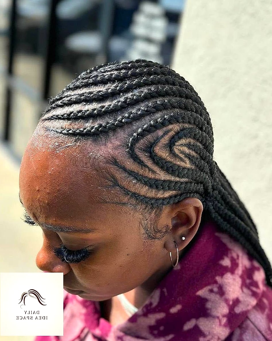 27 Scalp Braids Ideas Every Woman Needs to See 19 Cornrows With Curved Zigzag Design