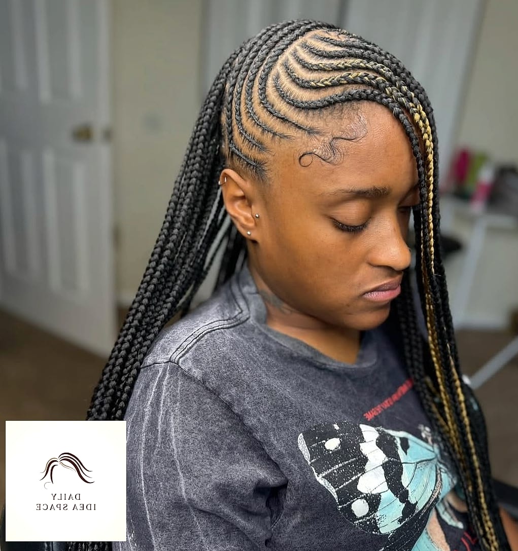 23 Cornrows Braids Inspo Ideas Worth Pinning Immediately 14 Cornrows with a Deep Side Part