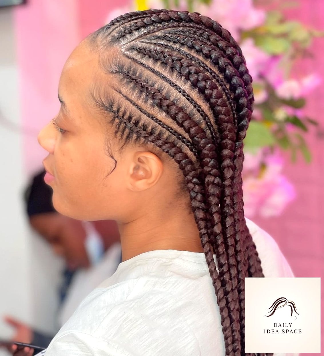 Cornrows with Faux Locs
