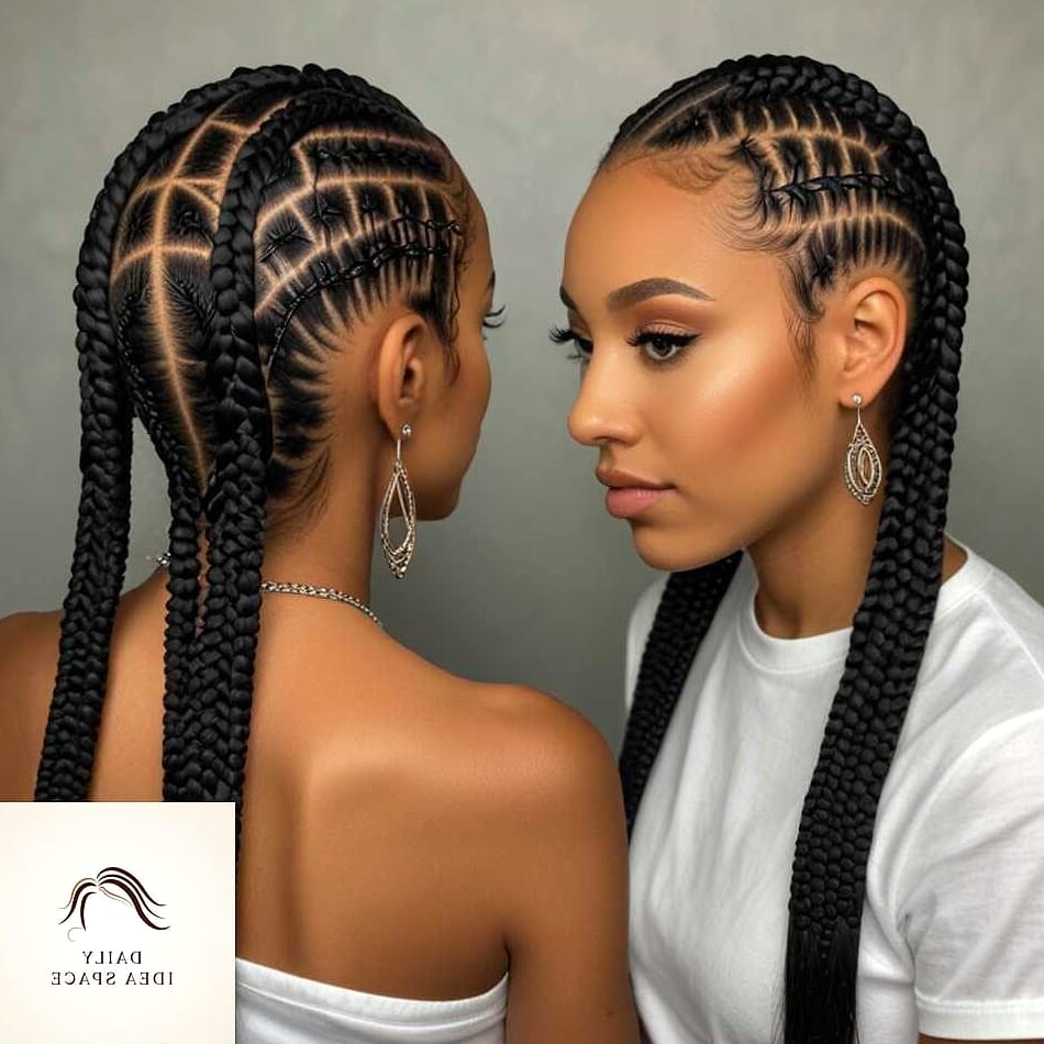 Cornrows in Geometric Patterns