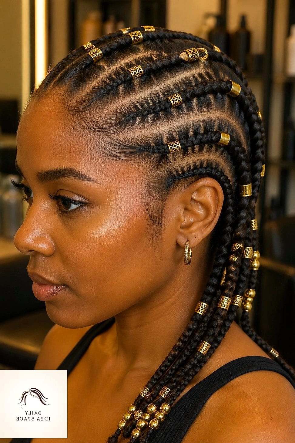 27 Cornrows Braids For Black Women Ideas Every Woman Needs to See 19 Cornrows with Gold Cuffs and Charms