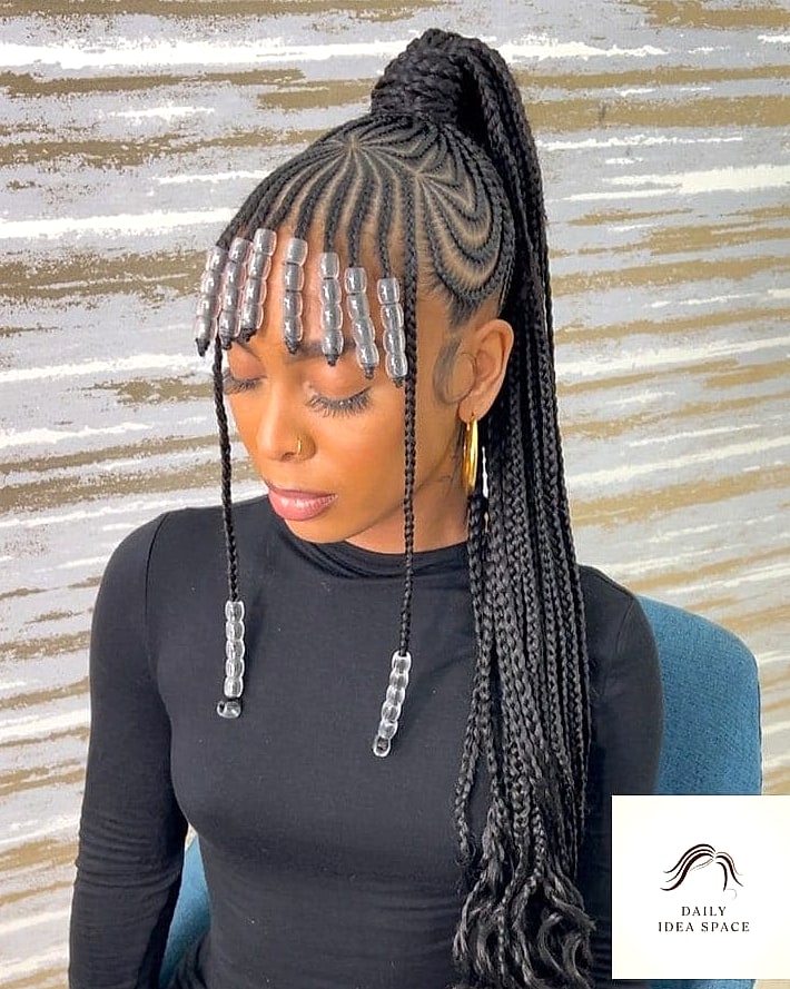 23 Cornrows Braids Inspo Ideas Worth Pinning Immediately 23 Cornrows with Loose Curly Bangs