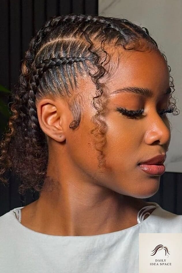 27 Cornrows Braids For Black Women Ideas Every Woman Needs to See 22 Cornrows with Loose Curly Tips
