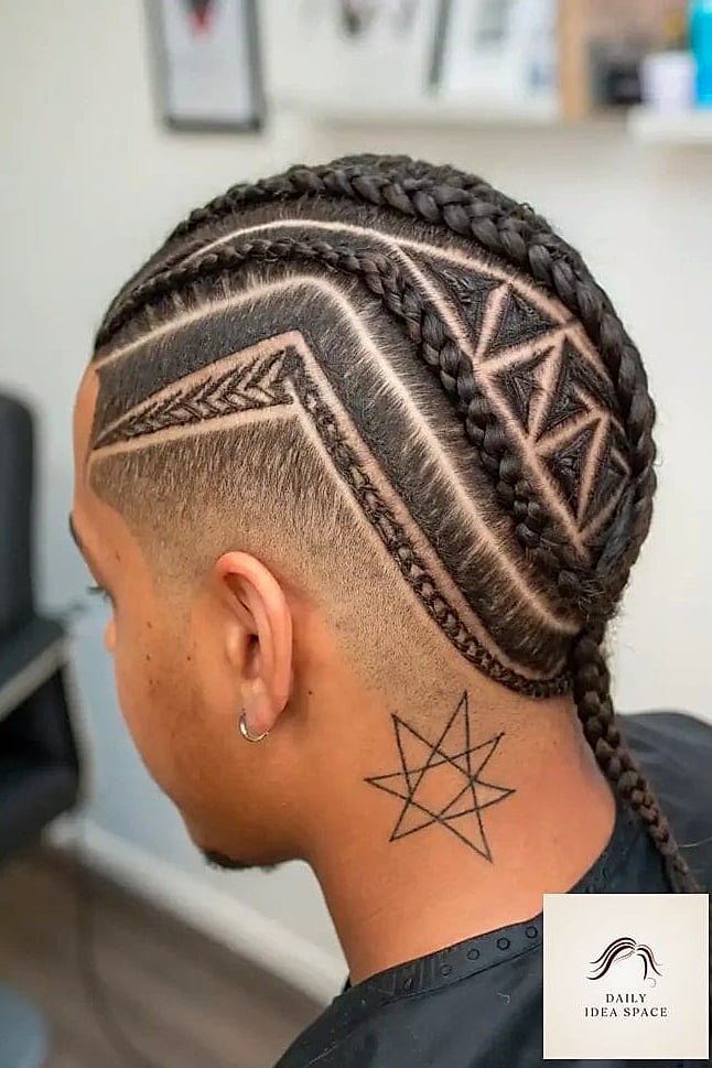 Cornrows with a Loose Undercut Design