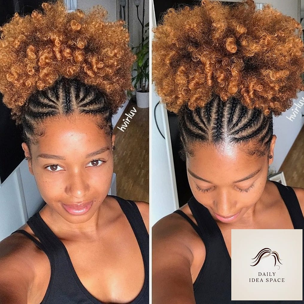 26 Cornrow Hairstyles For Black Women Ideas That Are Gorgeous and So Inspiring 14 Cornrows With a Puff