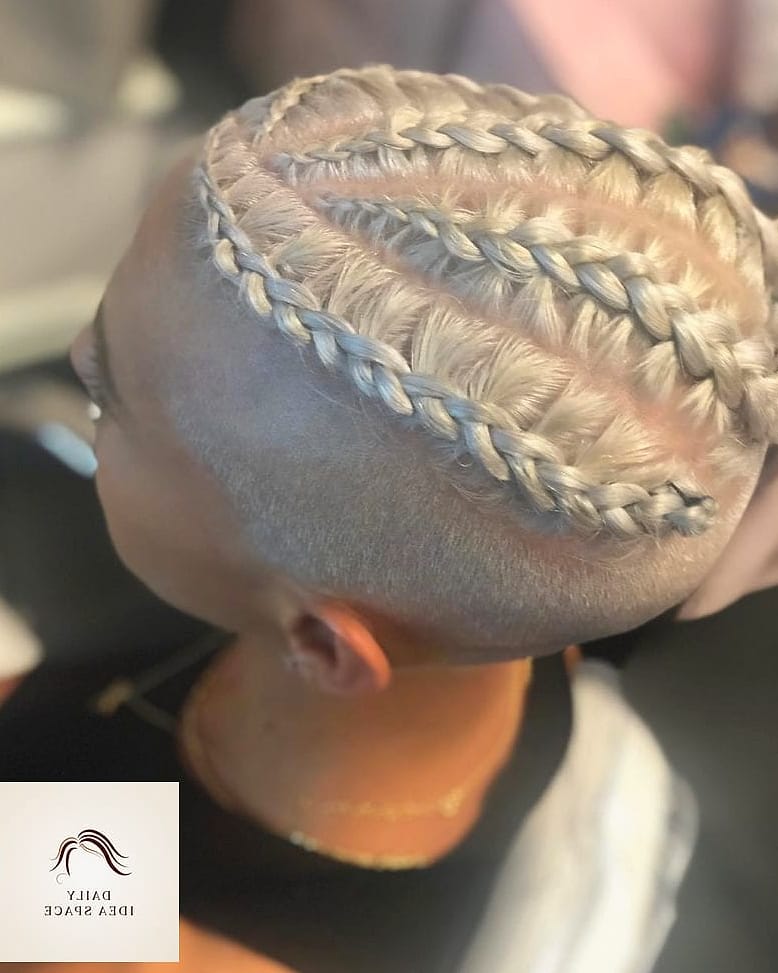 Cornrows with Shaved Design