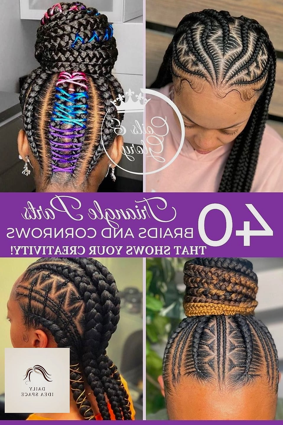 23 Cornrows Braids Inspo Ideas Worth Pinning Immediately 18 Cornrows with Triangle Parts
