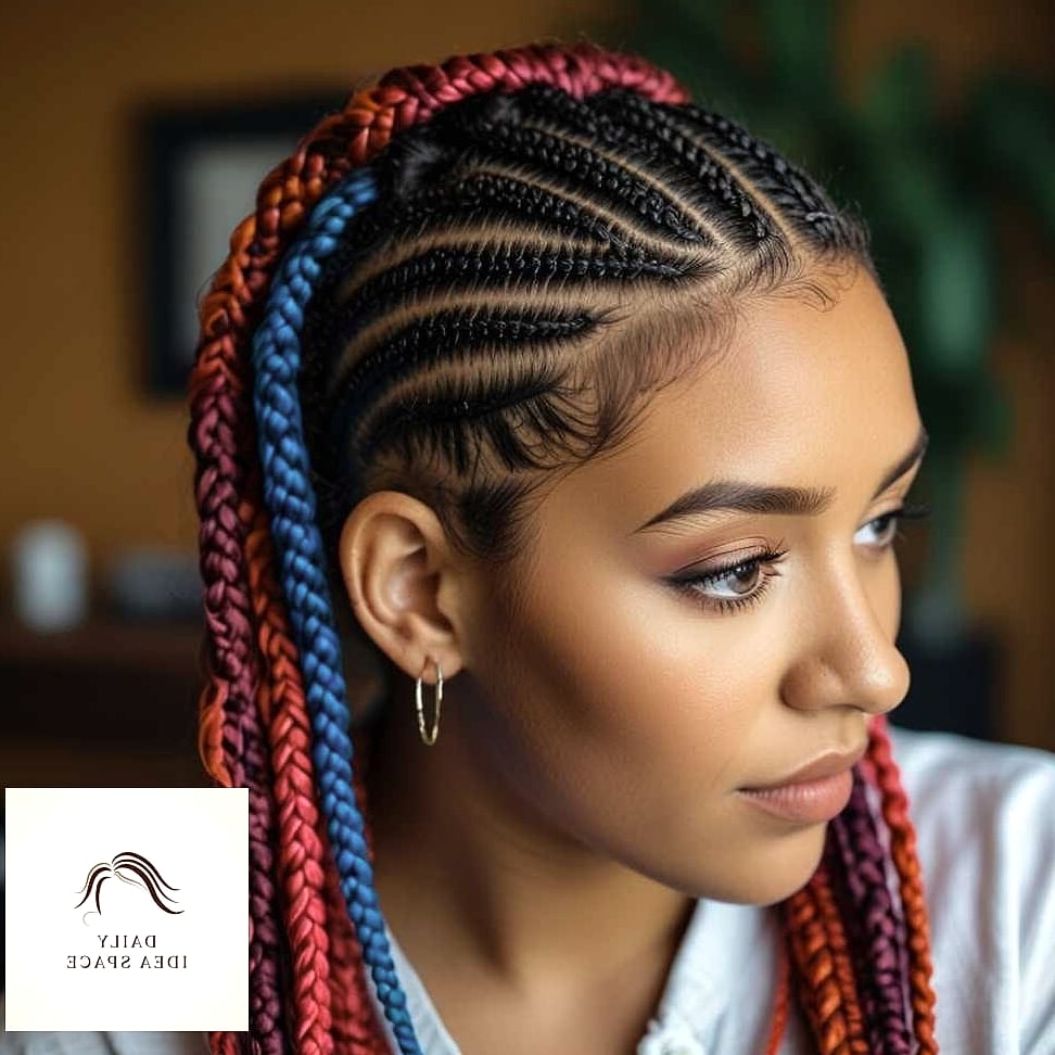 23 Cornrows Braids Inspo Ideas Worth Pinning Immediately 24 Cornrows with Two-Tone Color Blocking