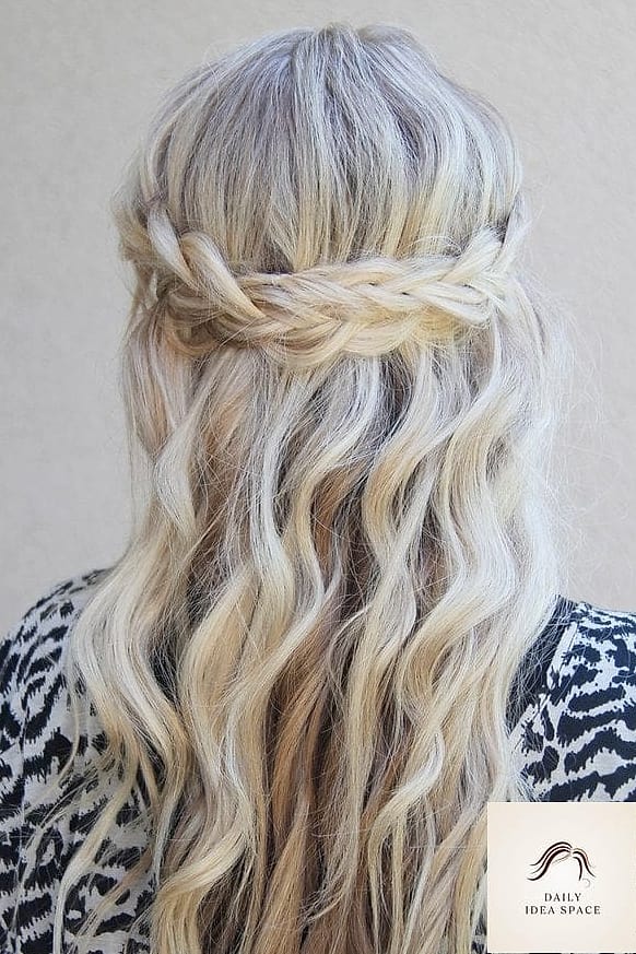 Curly Boho Braids with a Voluminous Crown