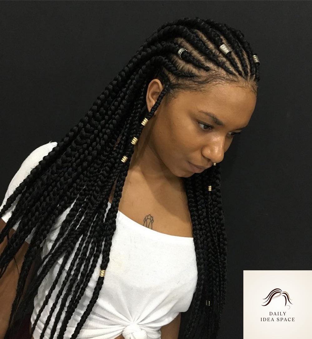Cute Lemonade Braids with Beads