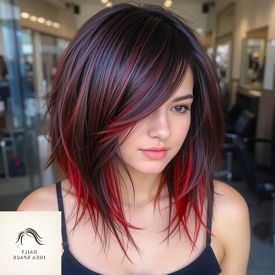 20 Peekaboo Hair Color Ideas That Are Breathtakingly Beautiful 12 Dark Chocolate with Champagne Peekaboo