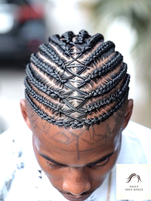 28 Cornrow Hairstyles For Men Looks You'll Want to Screenshot Immediately 7 Diamond Pattern Cornrows