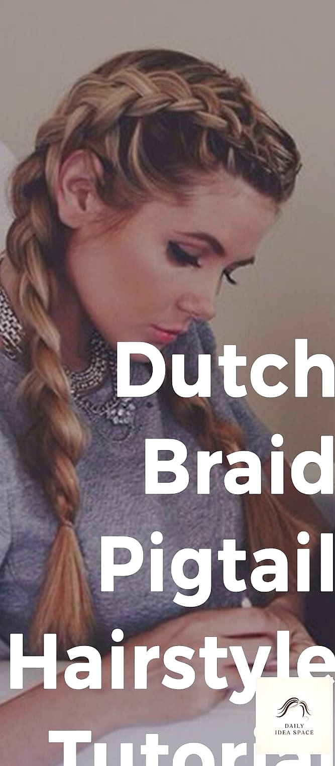 Dutch Braided Pigtails with Curled Ends