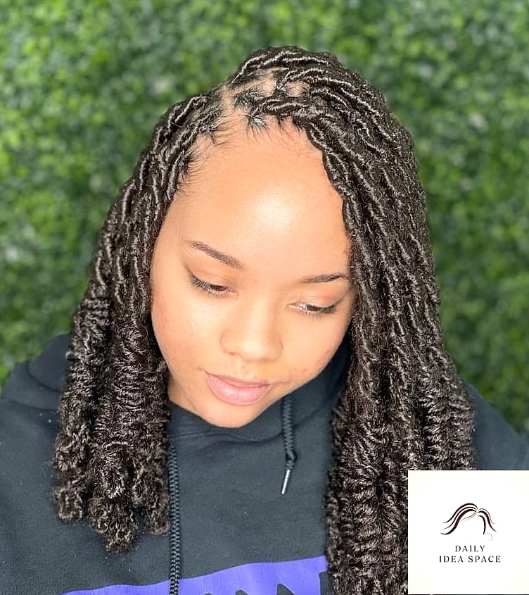 22 Twist Braids Hairstyles Ideas That Will Transform Your Look 12 Faux Locs with Twists