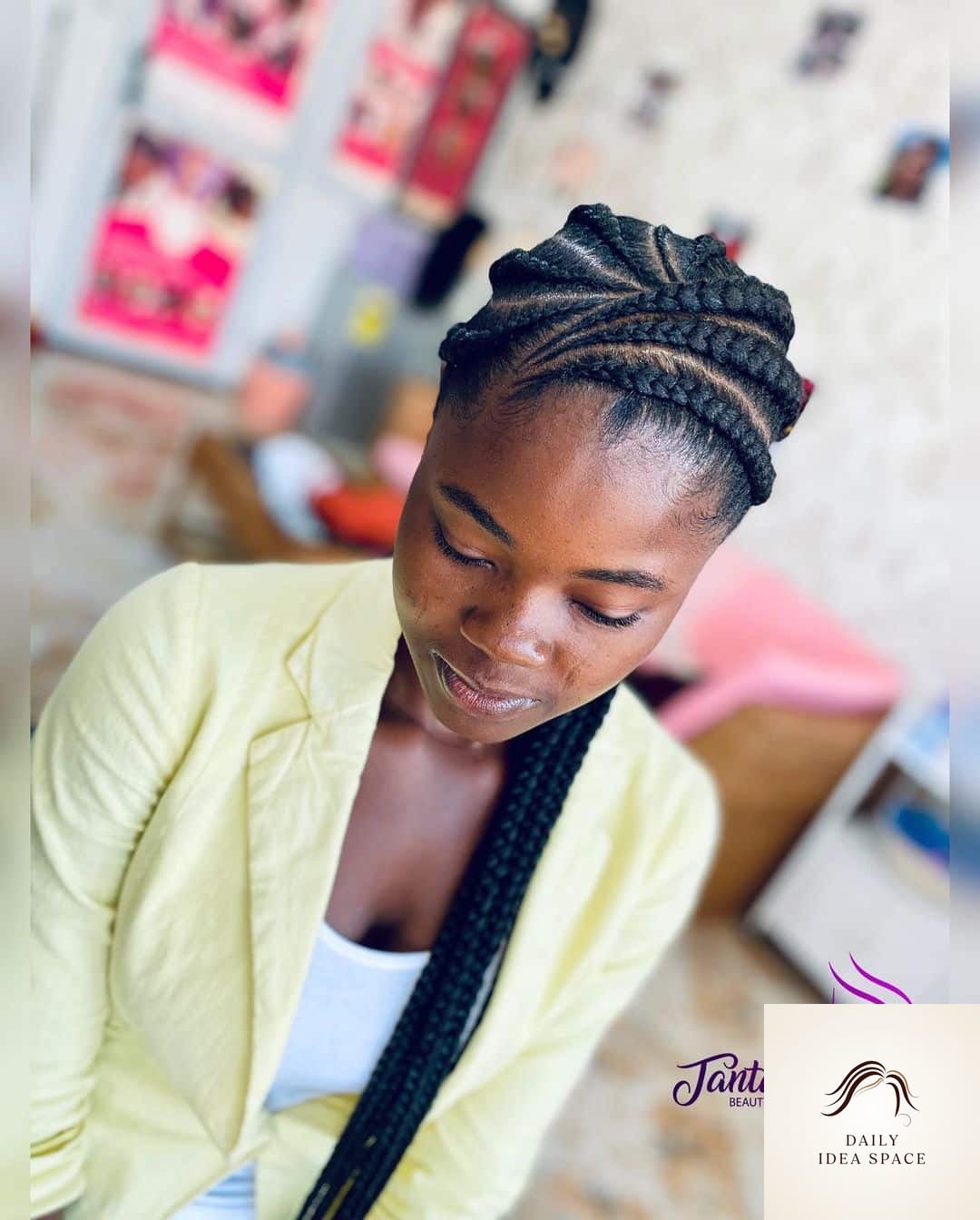 22 Ghana Braids Ideas That Will Transform Your Look 5 Feed-In Ghana Braids