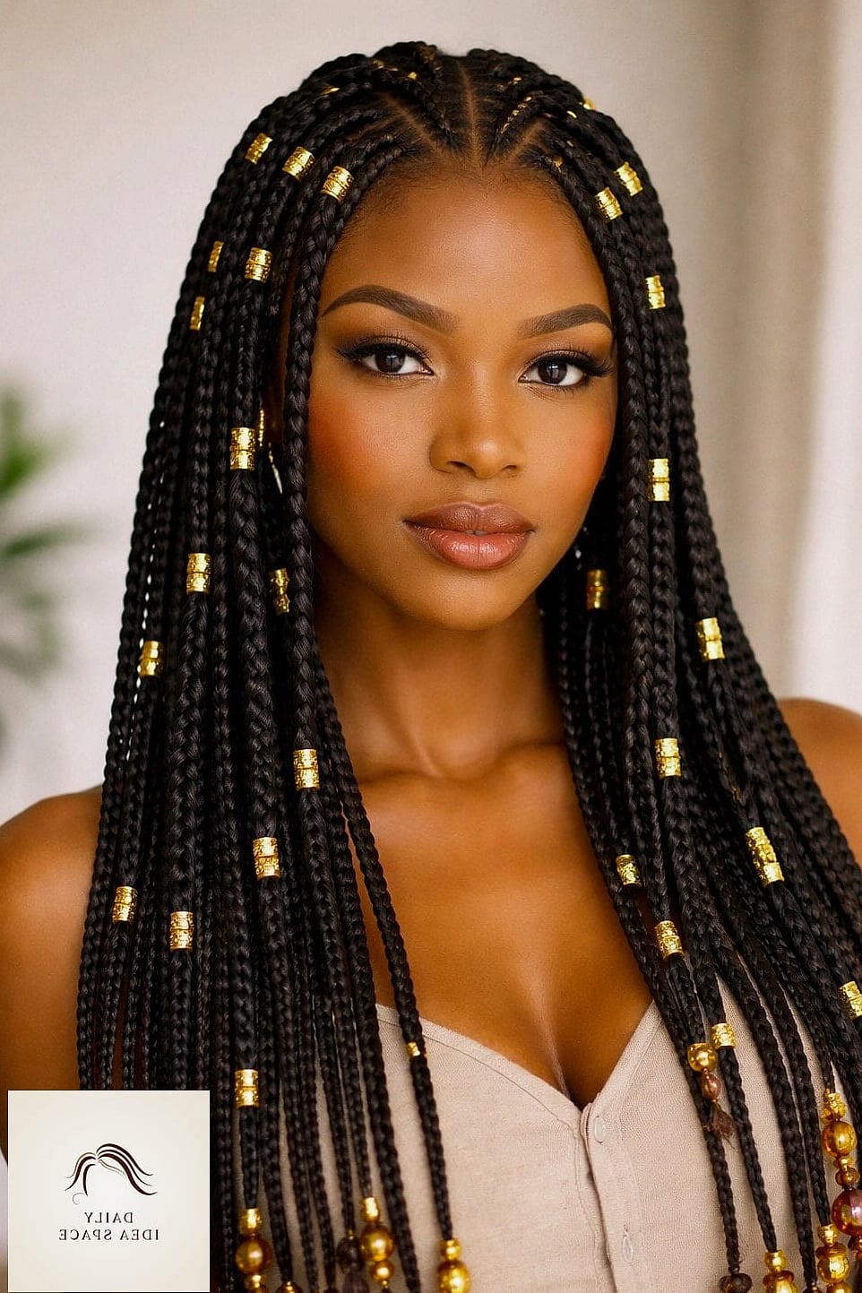 28 Flip Over Fulani Braids Looks You'll Want to Screenshot Immediately 6 Flip Over Fulani Braids with Gold Cuffs