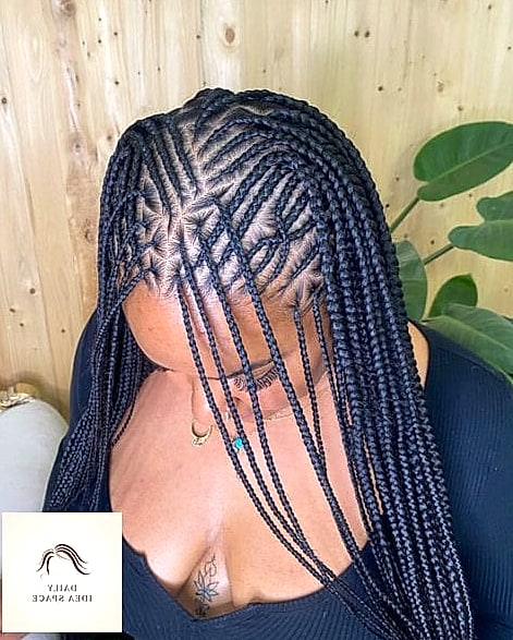 28 Flip Over Fulani Braids Looks You'll Want to Screenshot Immediately 10 Flip with Side-Swept Braids