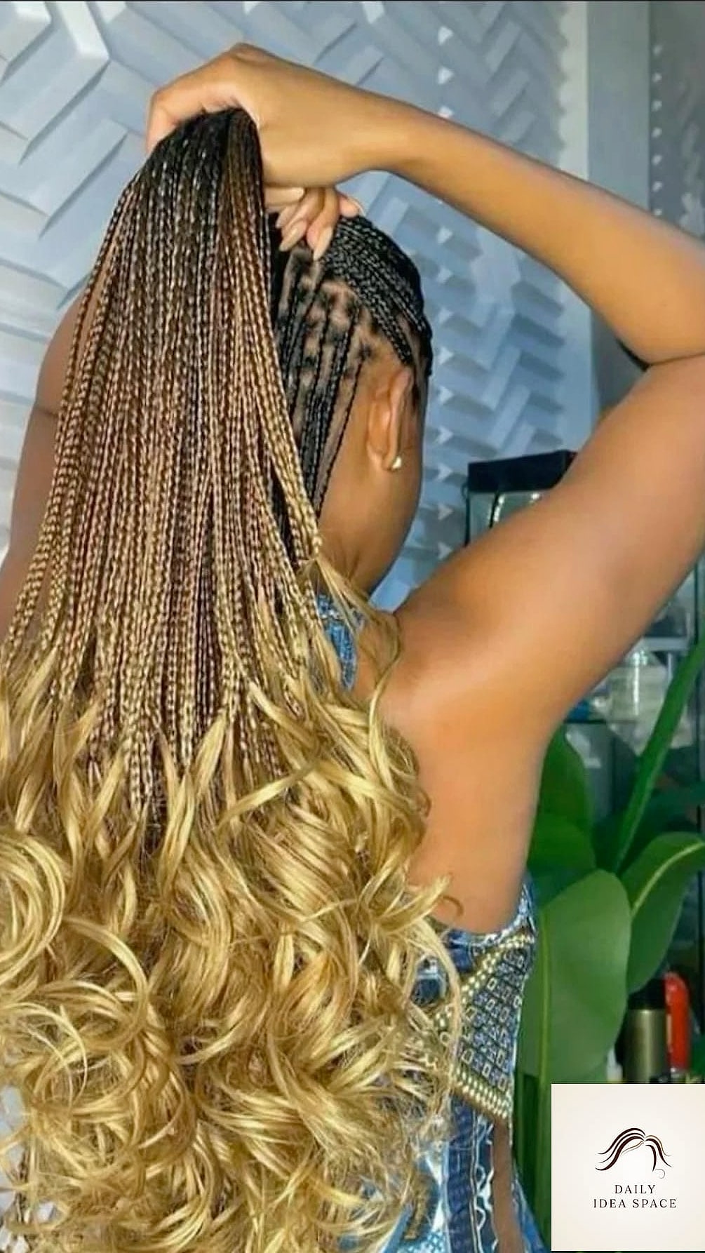 French Braid with Curly Hair