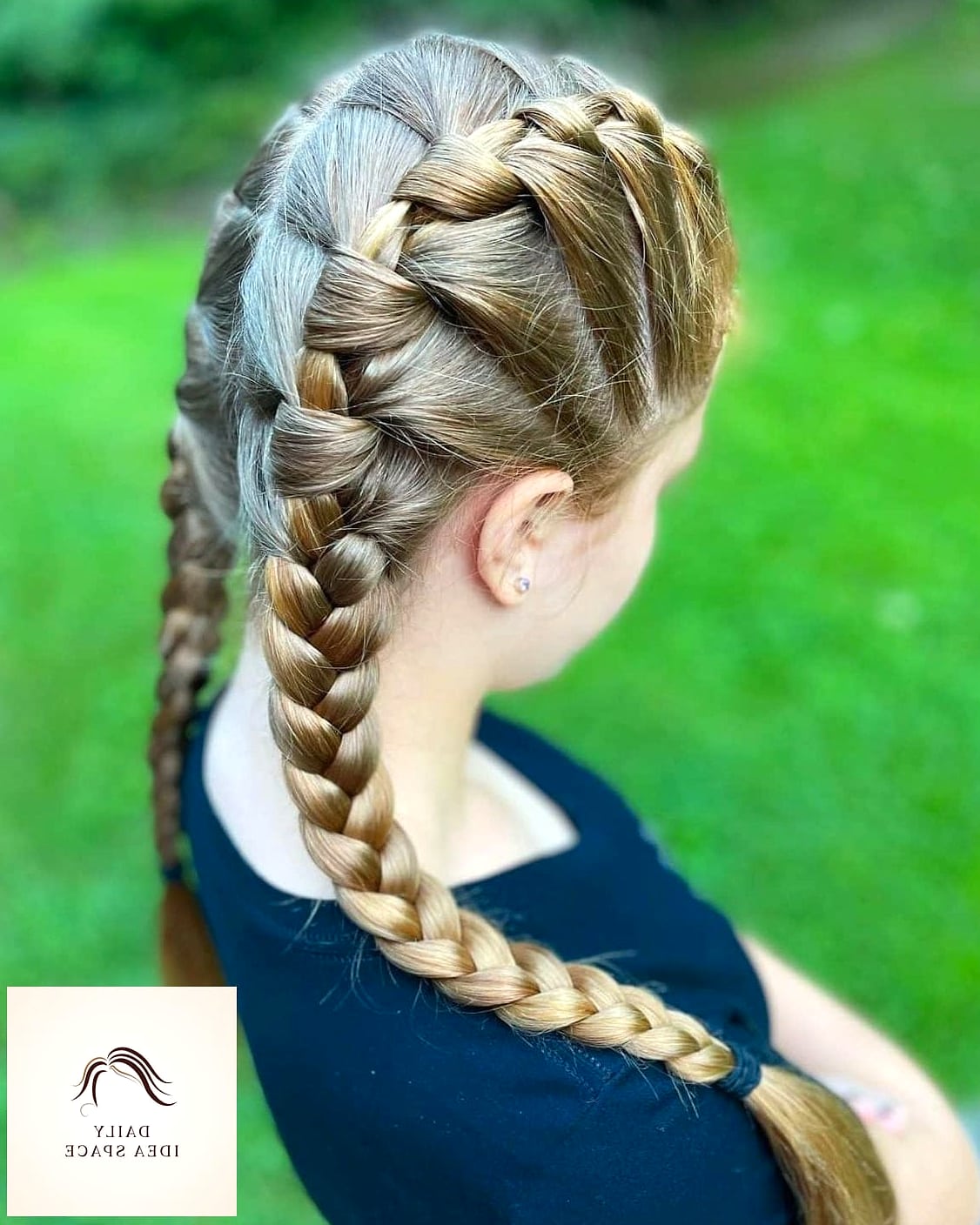 French Braid Pigtail Buns