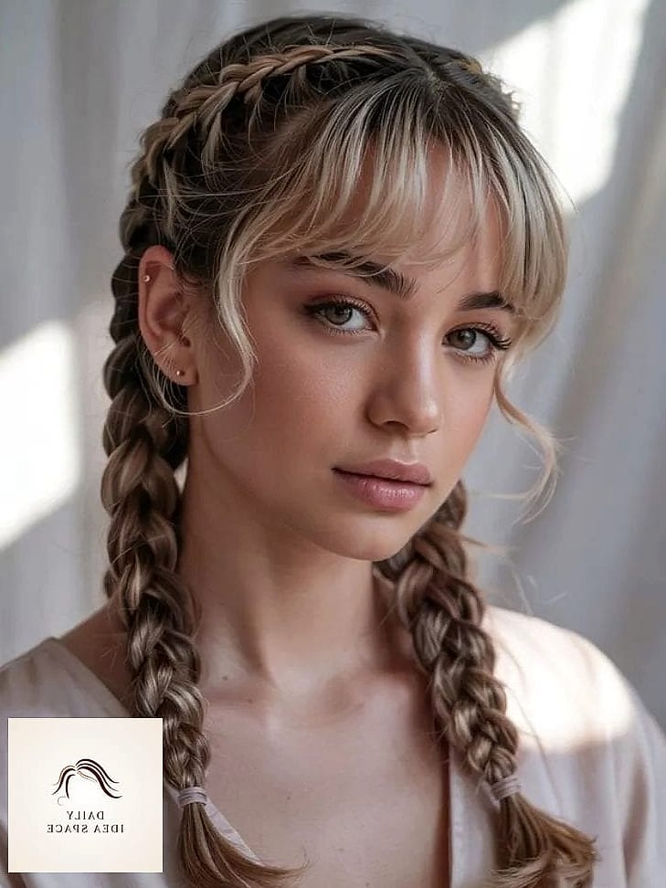 French Braided Bangs with Hair Down