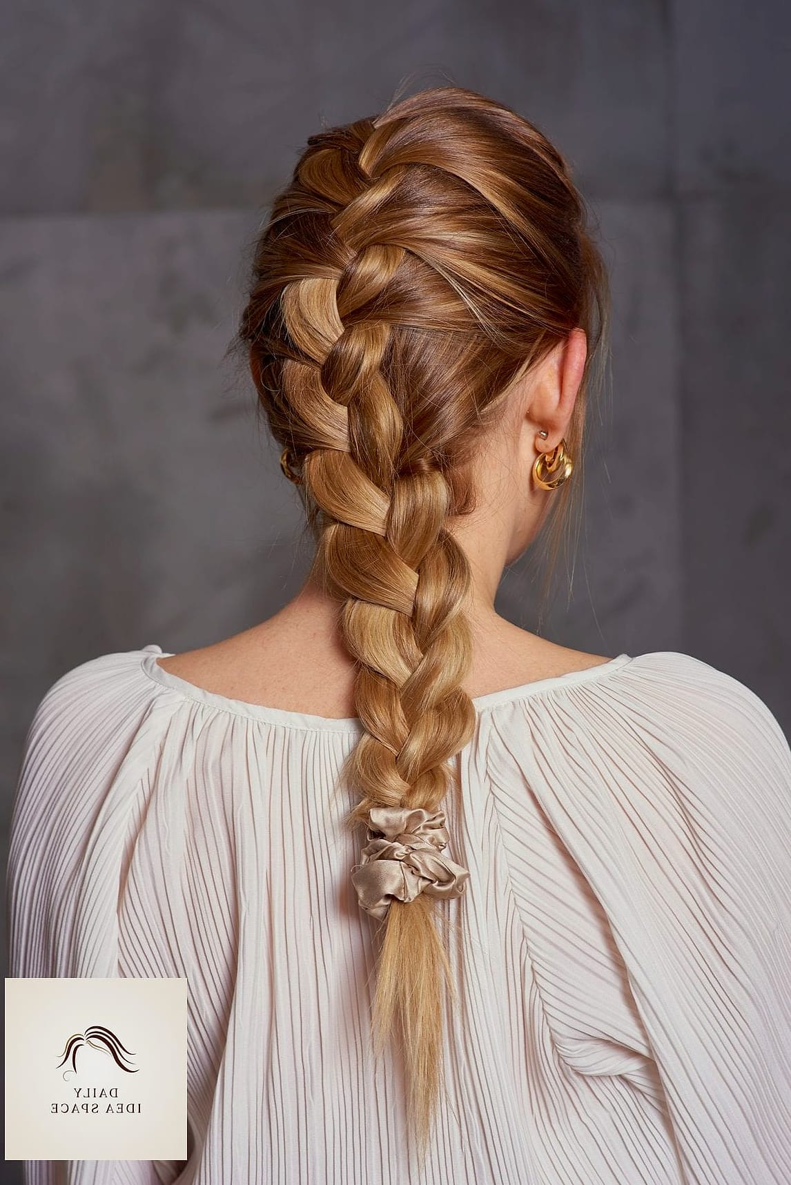 French Braided Low Bun
