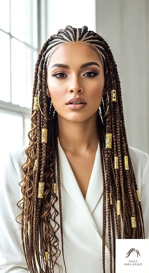 26 Fulani Braids Hairstyles Ideas That Are Gorgeous and So Inspiring 10 Fulani Braids With Gold Cuffs