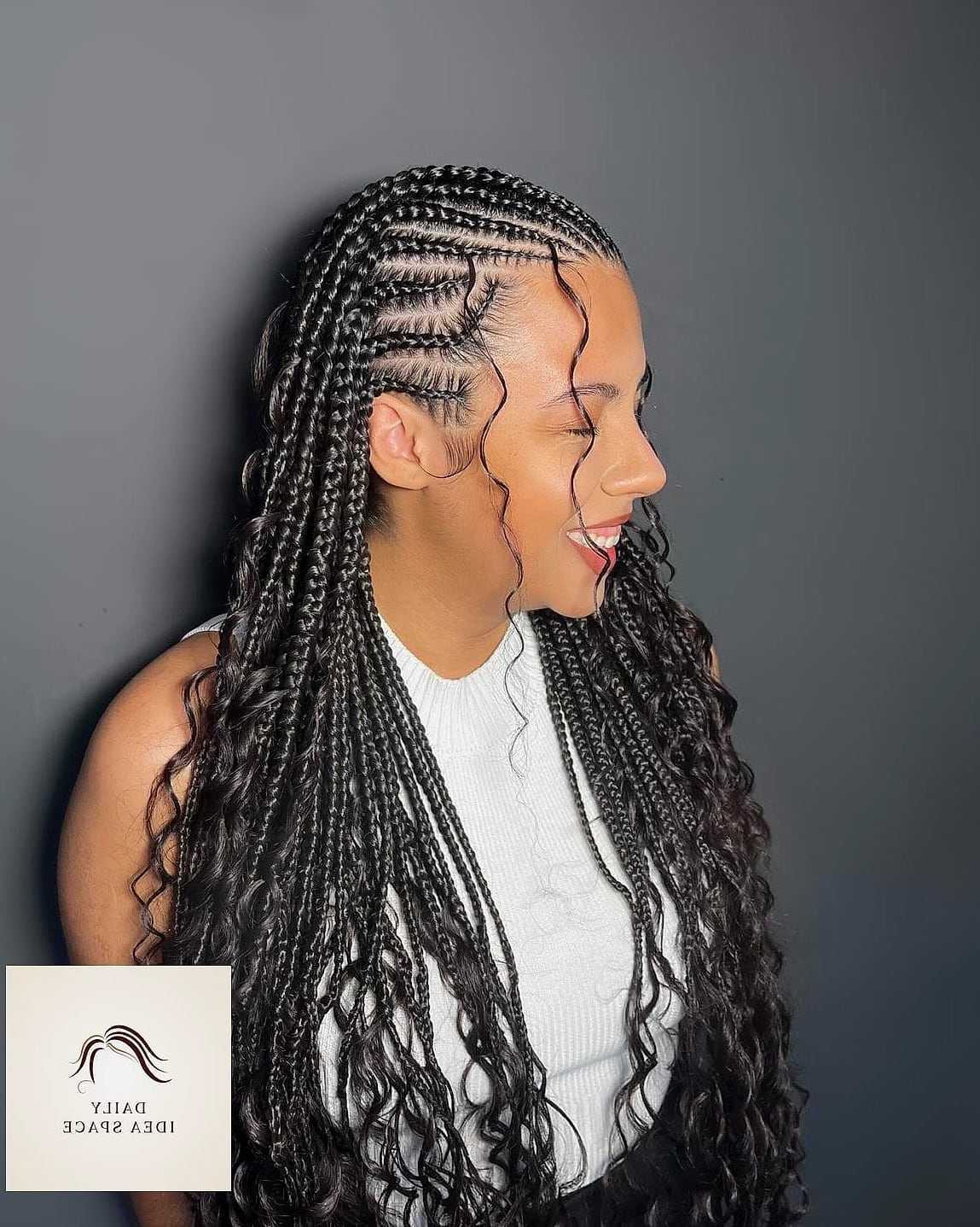 Fulani Braids with Curly Ends