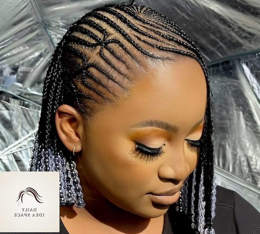Fulani Braids with Side Part