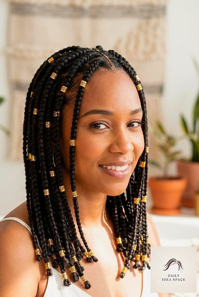 Fulani Braids with Metallic Cuffs