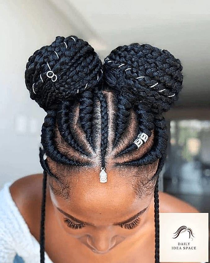 Fulani Braids with a Bun