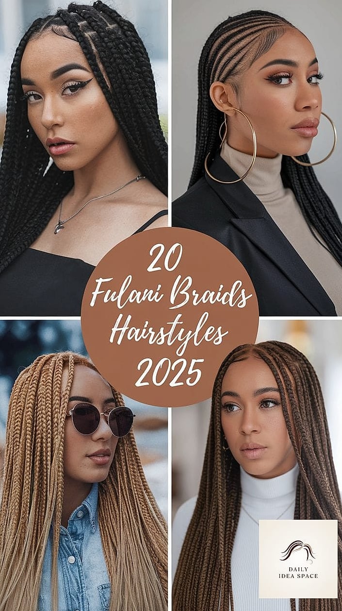 Fulani Braids with Layered Lengths