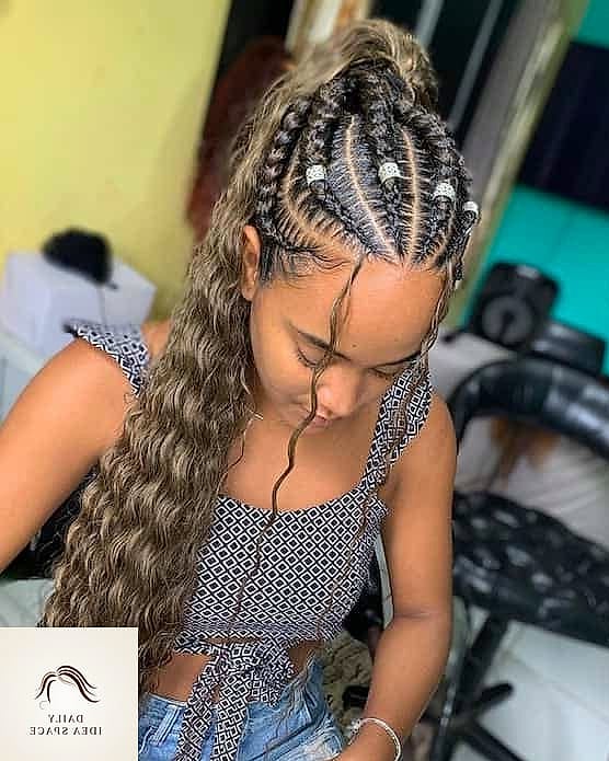 25 Fulani Braids With Curls Ideas That Are Dreamy and So Inspiring 5 Fulani Braids with Curly Ponytail