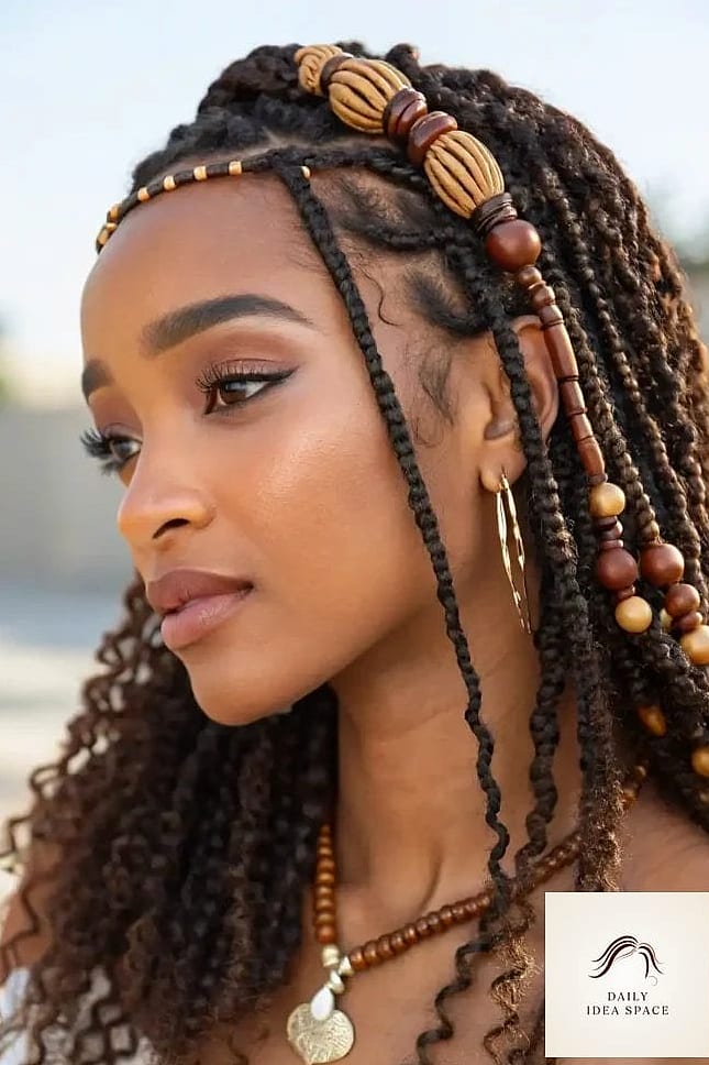 25 Fulani Braids With Curls Ideas That Are Dreamy and So Inspiring 8 Fulani Braids with Curly Bangs