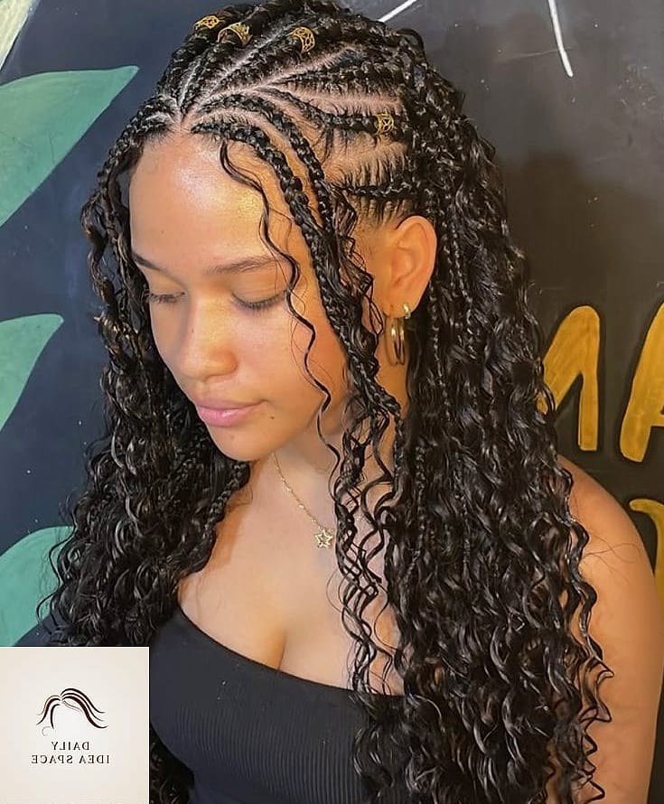 25 Fulani Braids With Curls Ideas That Are Dreamy and So Inspiring 20 Fulani Braids with Curly High Bun