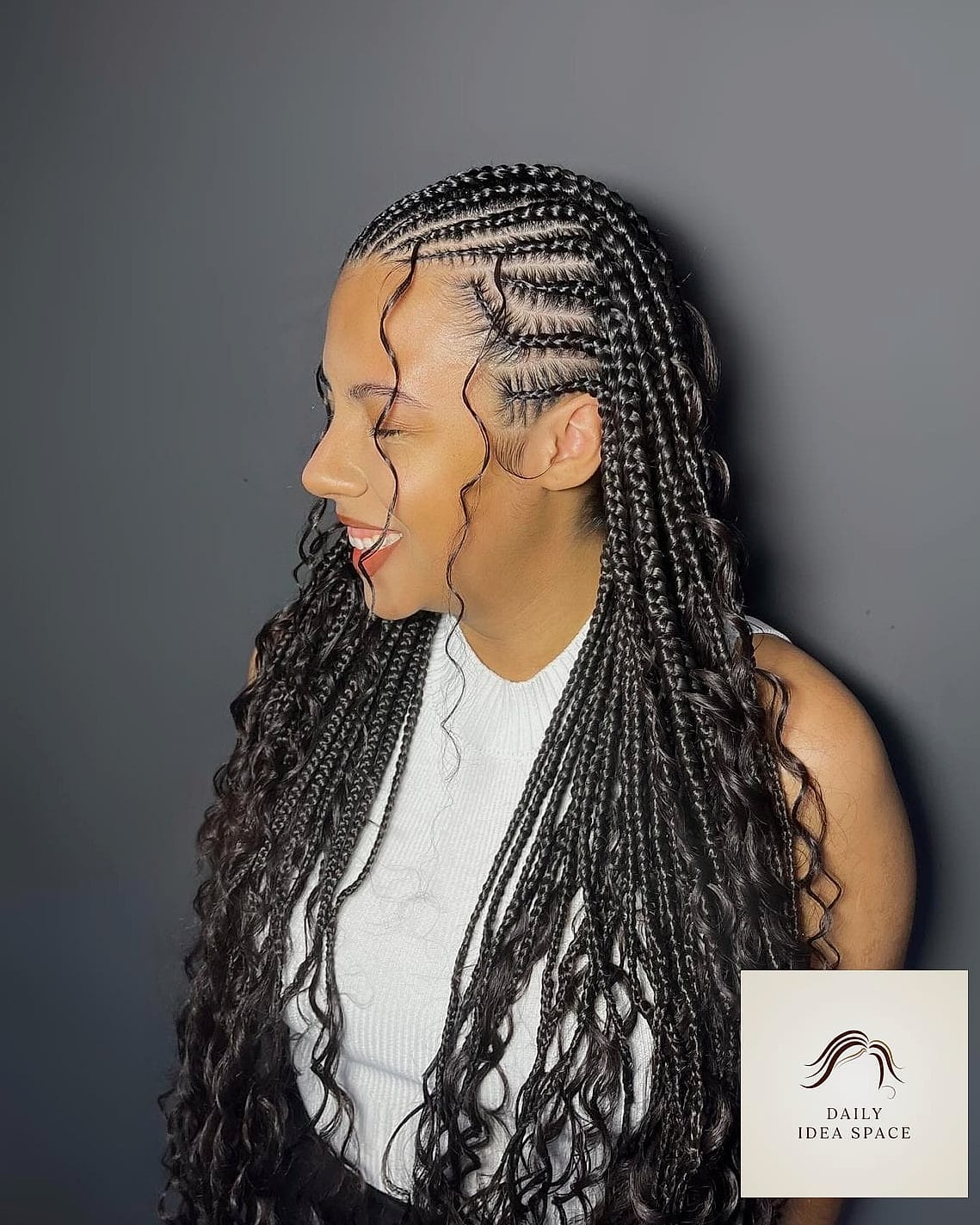 25 Fulani Braids With Curls Ideas That Are Dreamy and So Inspiring 23 Fulani Braids with Curly Low Ponytail
