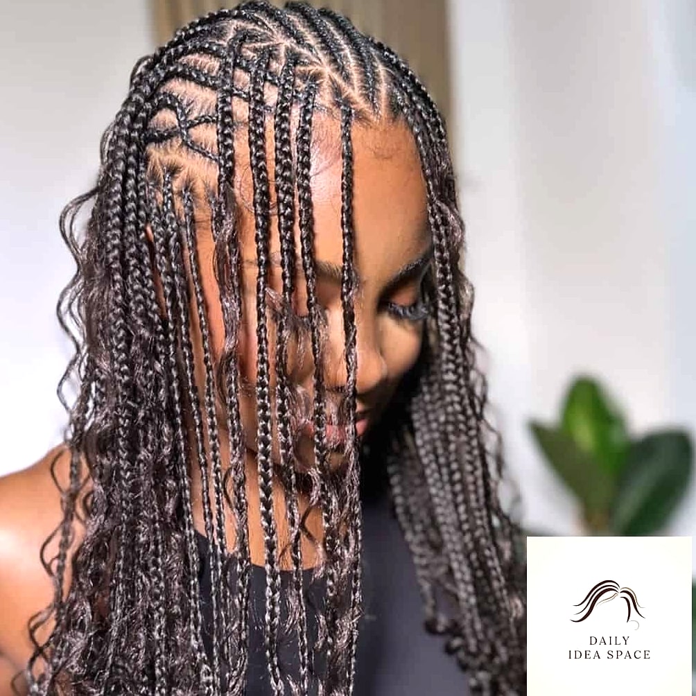 28 Flip Over Fulani Braids Looks You'll Want to Screenshot Immediately 5 Fulani Flip with Curly Ends Left Out