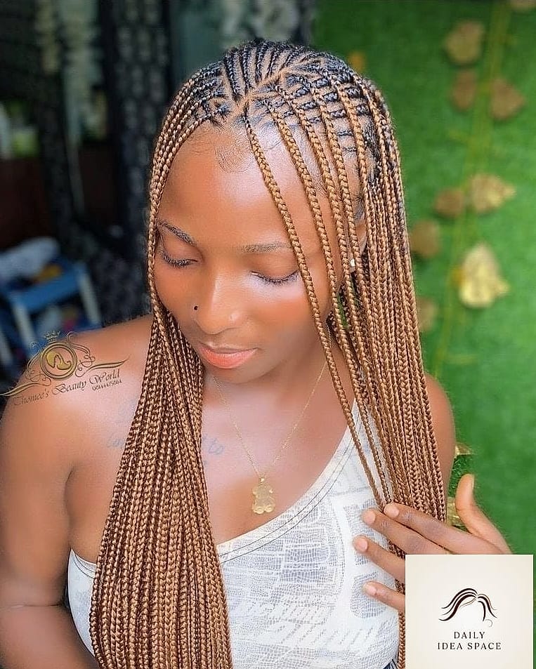 28 Flip Over Fulani Braids Looks You'll Want to Screenshot Immediately 16 Fulani Flip with Ombre Braiding Hair