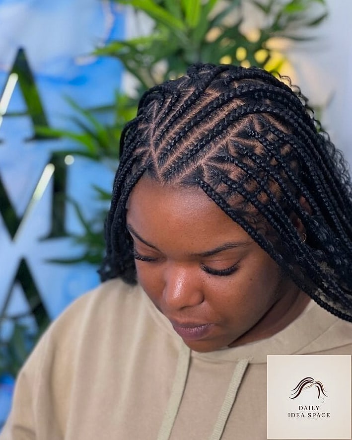 28 Flip Over Fulani Braids Looks You'll Want to Screenshot Immediately 21 Fulani Flip with Triangle Parts