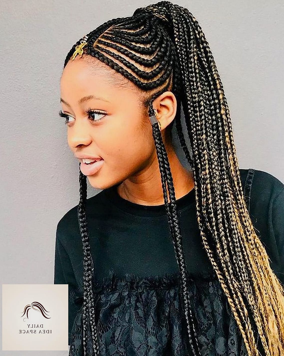 28 Flip Over Fulani Braids Looks You'll Want to Screenshot Immediately 28 Fulani Flip with Wrapped Ponytail