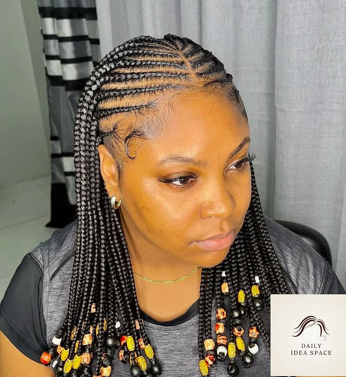28 Flip Over Fulani Braids Looks You'll Want to Screenshot Immediately 29 Fulani Flip with Mixed Bead Sizes