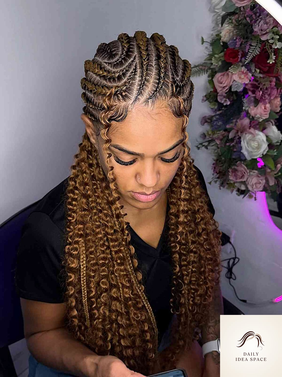 22 Ghana Braids Ideas That Will Transform Your Look 6 Ghana Braids With Curly Ends