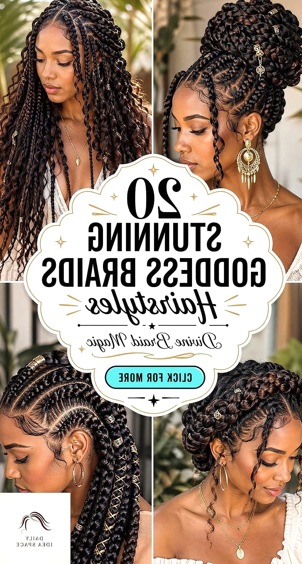 Goddess Braids With a High Puff